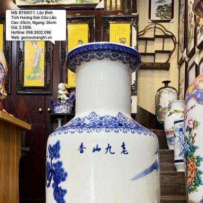 Bình vẽ tay tích Hương Sơn Cửu Lão